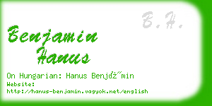 benjamin hanus business card